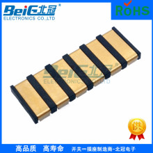 6Pin针门锁/相机电源接触片3.0MM间距大电流5A金手指铜镀金连接器