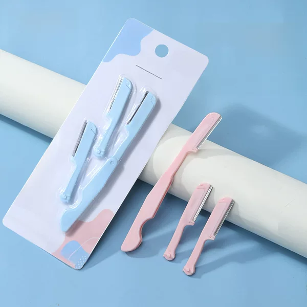 Lmltop Foldable Eyebrow Razor Set of 3, Eyebrow Razor with 2 Replacement Blades, Beauty Tool A0815