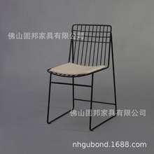 简约铁丝椅休闲椅创意个性餐椅镂空铁艺铁线椅室外甜品店网红椅