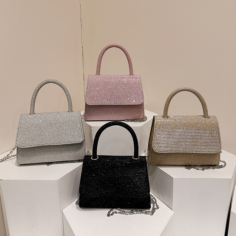 Bolso de cena, nuevo estilo transfronterizo, cadena de fiesta de sentido metálico, bolso de mensajero de un solo hombro, bolso de estilo de mujer de sentido avanzado