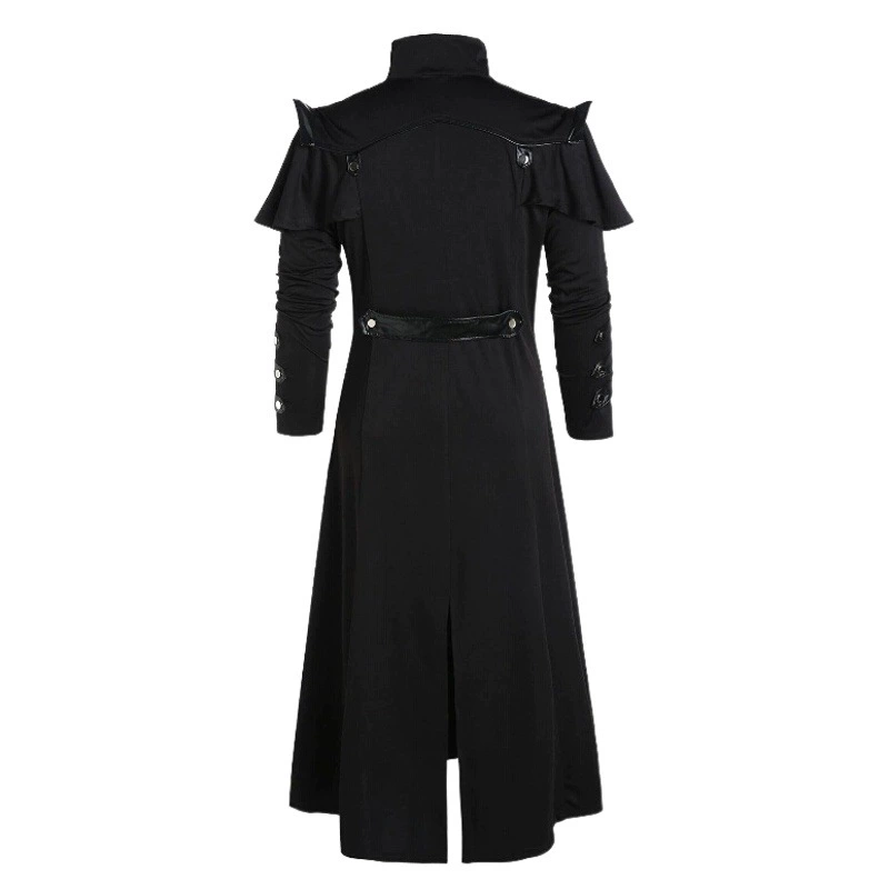 Средневековый панк-пальто в стиле Ренессанс для театральных постановок, реквизит для выступлений, ретро-длинный плащ с разрезом для Хэллоуина