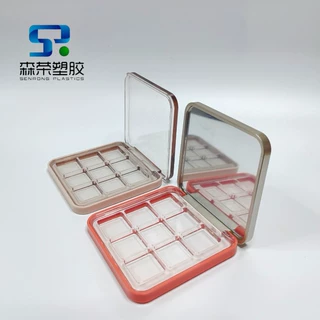 森荣 方形圆角翻盖带镜子九宫格眼影盘 腮红盘 化妆品包材 可定制