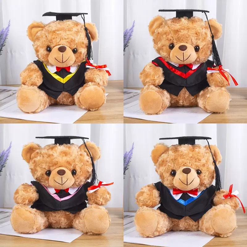 Graduation Bear Puppy Doctor Bear Teddy Toys Master Bachelor Uniform Teddy Bear Temporada de Graduation Impresión Regalo