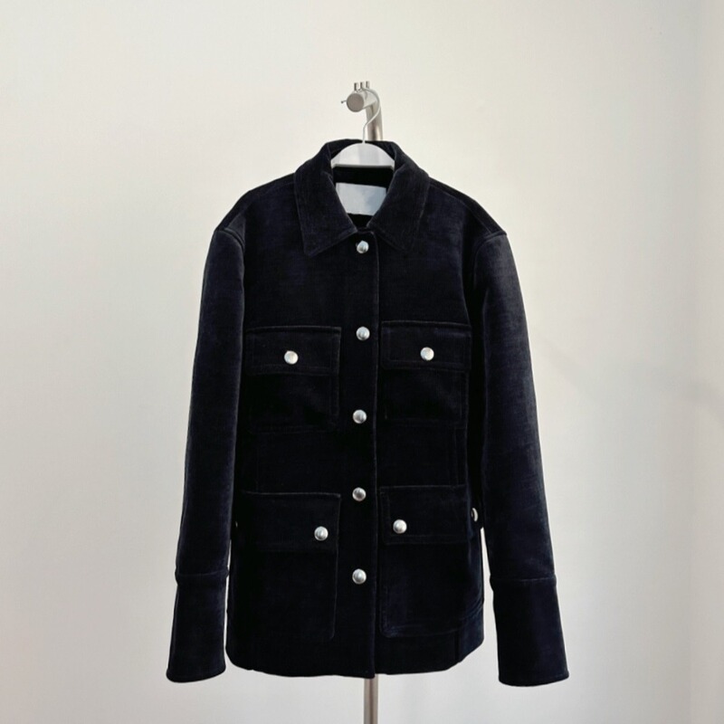 Seiko Chenille Casual Loose-Fit Lapel Jacket for Women with Workwear Pockets and Single-Breasted Shirt!