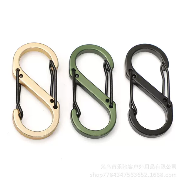 No.5 S-shaped outdoor mountaineering buckle aluminum alloy quick hook 8-shaped connection ring backpack external key chain