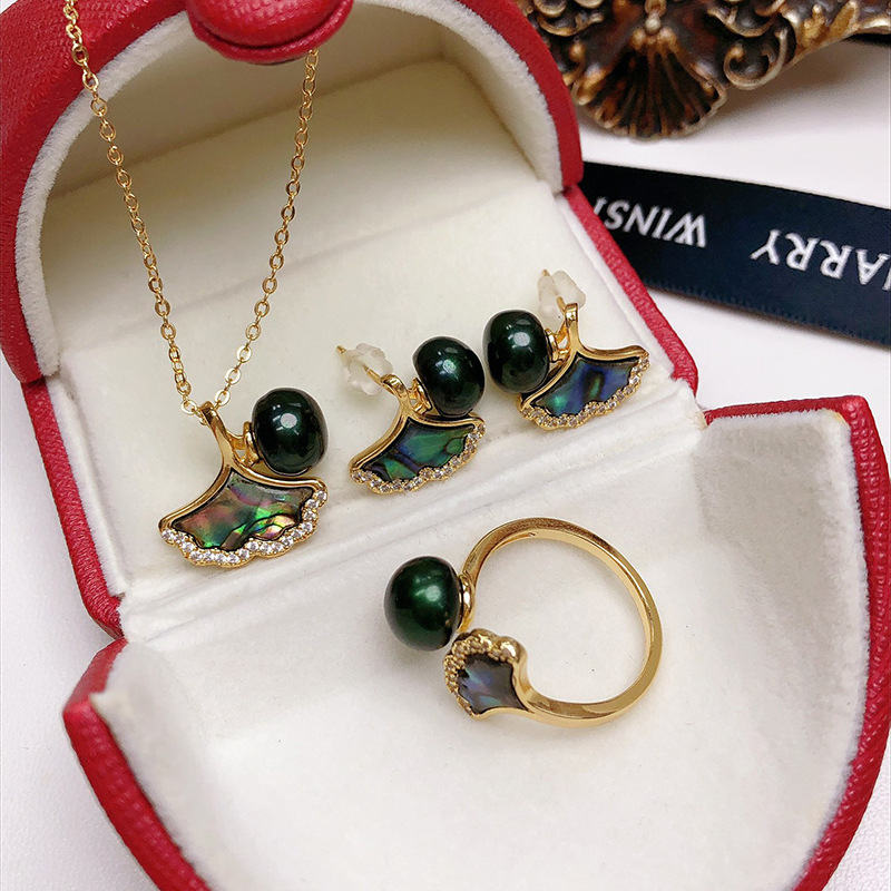 淡水珍珠镶嵌三件套