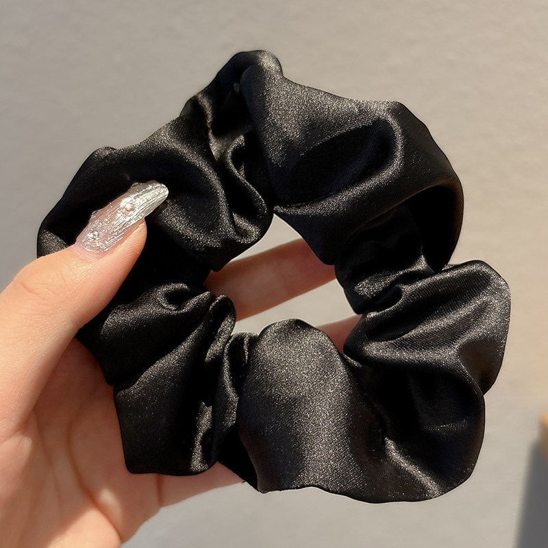 Satín coreano anillo de cabello de intestino grande mujer de moda cuerda de cabeza de alta calidad temperamento flor de cabello bola de cabello toque de cabeza