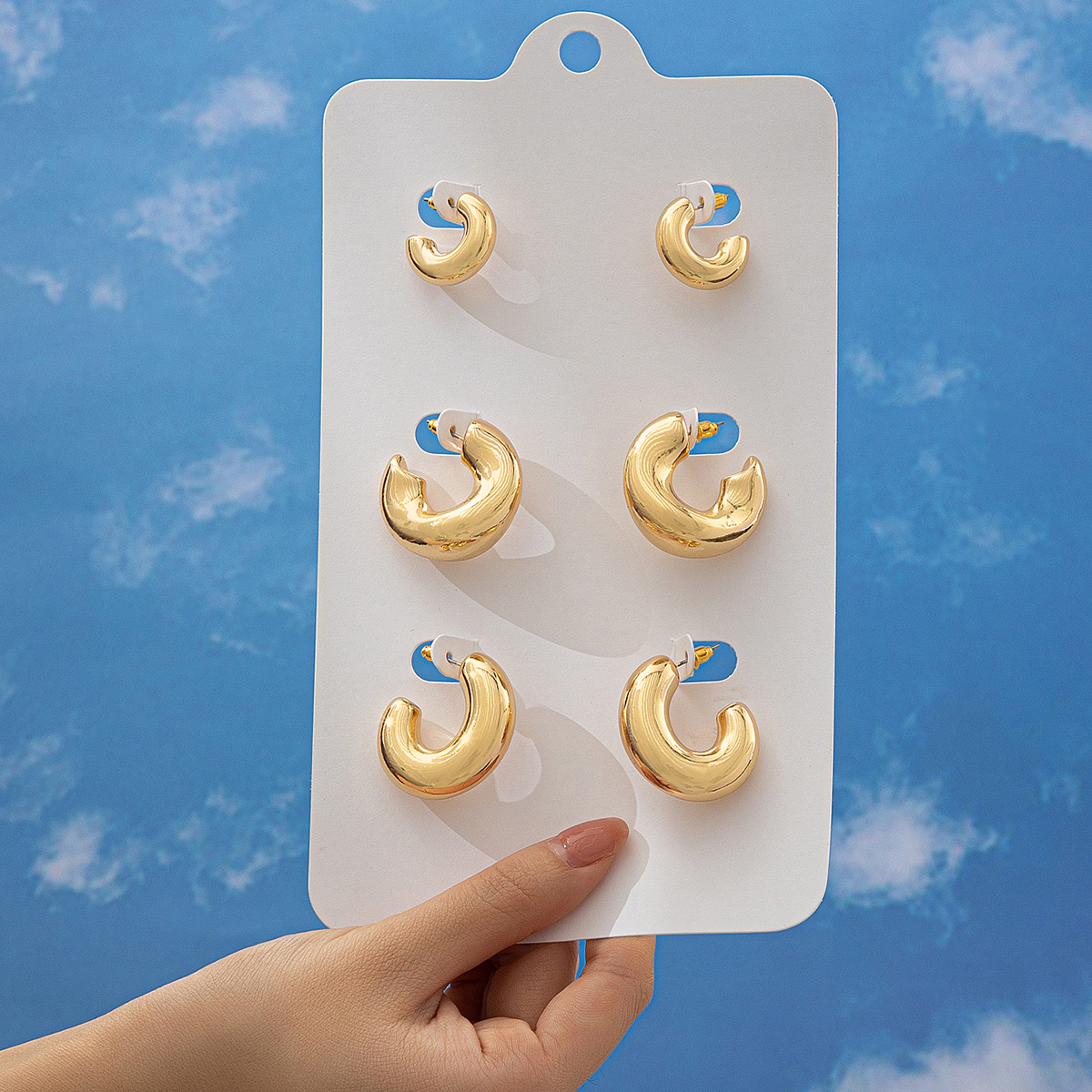 Holiday, Daily Occasion Alloy Material 1 Set Simple Style C Shape Alloy Ear Studs
