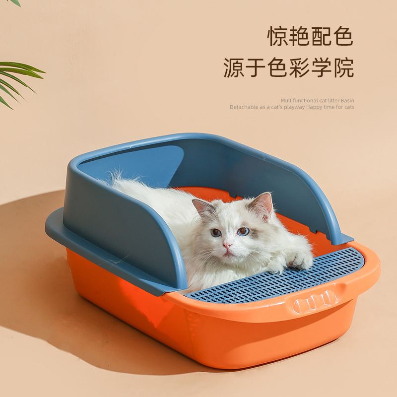 [Fabricante DE LA FUENTE] Internet celebridad semi-cerrado gato caja de arena anti-Splash gato inodoro gato caja de arena gato suministros para mascotas