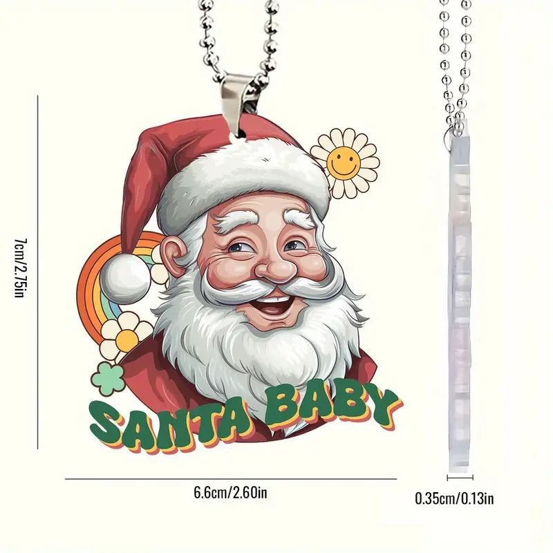 Navidad artesanos de Navidad acrílico colgante de vacaciones plano transfronterizo espejo retrovisor nuevo colgante de decoración image 3