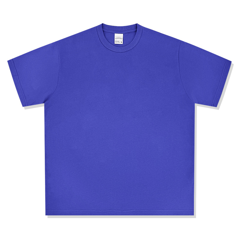 Camiseta de manga corta retro desgastada de algodón pesado transfronterizo 260G versión de lavado de agua suelta cuello redondo de moda base lisa T