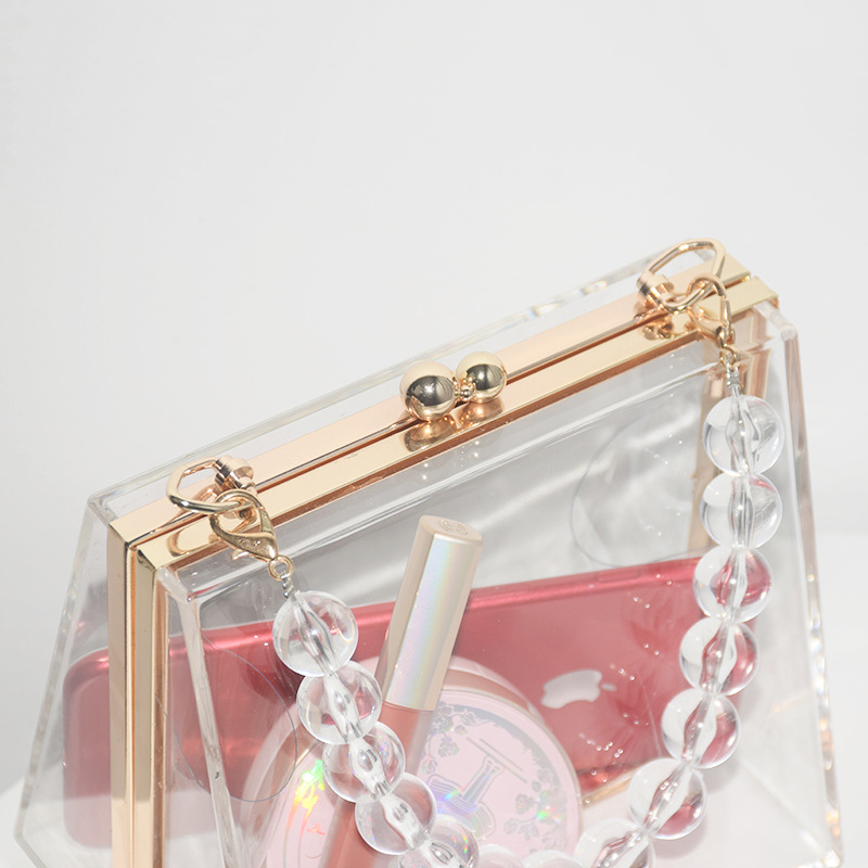 469g Weight Lock clasp Closure Type Top Handle Strap Type Evening Bag Bags Type Holiday, Party Occasion Acrylic Material Solid Color Pattern All Seasons Season Women's Gender Vintage Style Style Square Shape Small Size Women's Small Arylic Solid Color Vintage Style Square Lock Clasp Evening Bag 7
