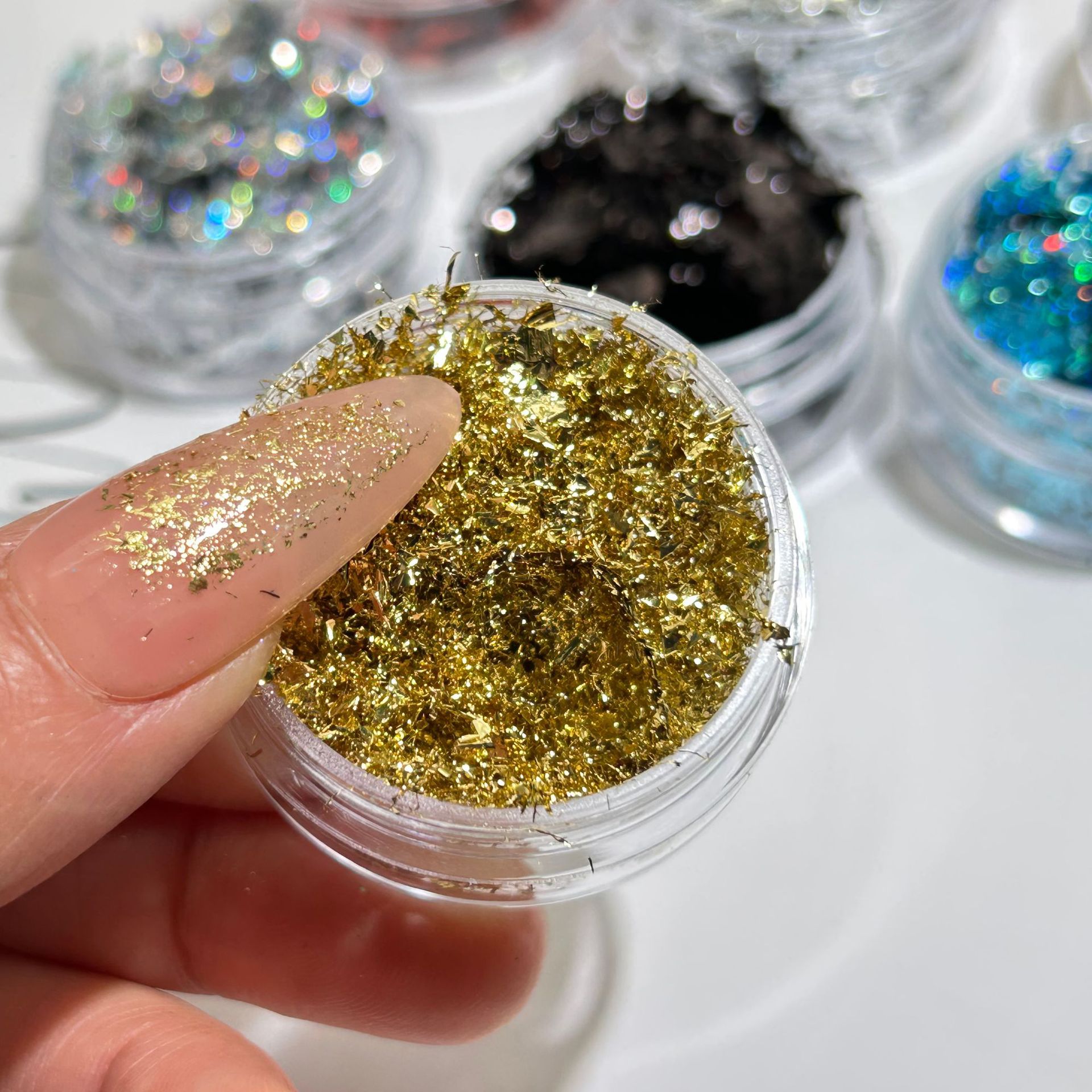 Gold Foil Nail Art Jewelry Gold Foil Fragments Internet Popular Nail Polish Glue Decorative Sticker Sequin E-commerce Cross-border