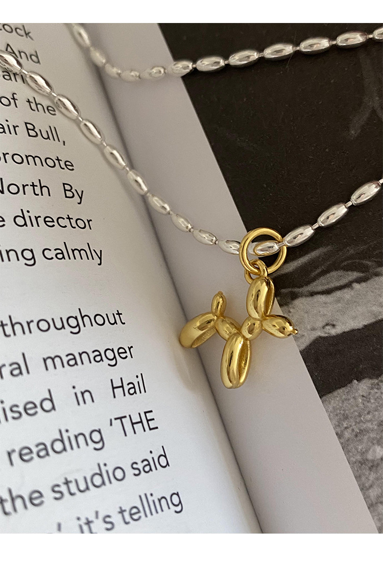 Collana con ciondolo a forma di palloncino in argento puro, leggera e lussuosa, design di nicchia, stile cool, catena per clavicola, nuova tendenza 2021_voghion.com