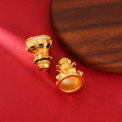 Zərgərlik ara hissələri | 24K Gold-Plated Copper Accessories, Three-Way Tower