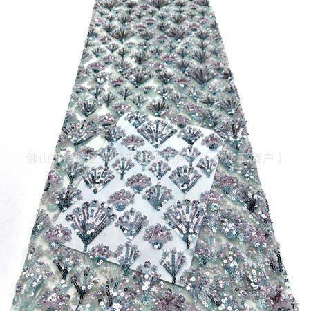Fabricante nuevo pequeño ventilador de bollo de tela de encaje de alta calidad francesa vestido de boda cena tela de moda
