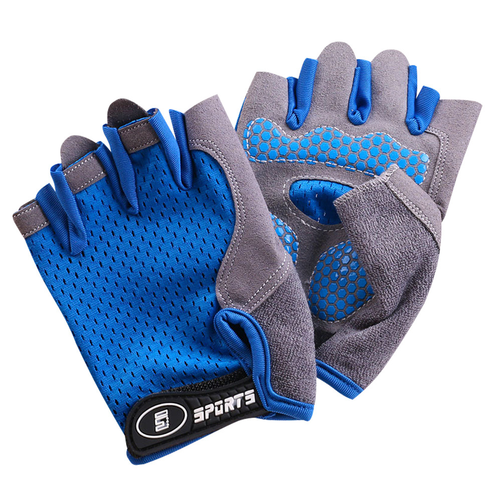 Nuevos niños montando medio dedo guantes delgados de alta elástica deportes al aire libre patinaje bicicleta niños guantes sin dedos