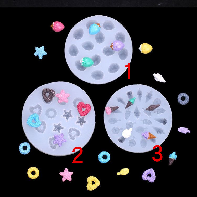 Una variedad de crema postre helado galletas molde silicona aromaterapia vela fresa donut accesorios creativos