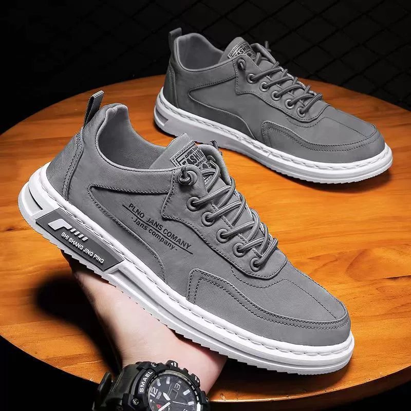 Summer men's new style breathable trendy versatile casual soft-soled ice silk canvas shoes sports non-slip wear-resistant plate shoes