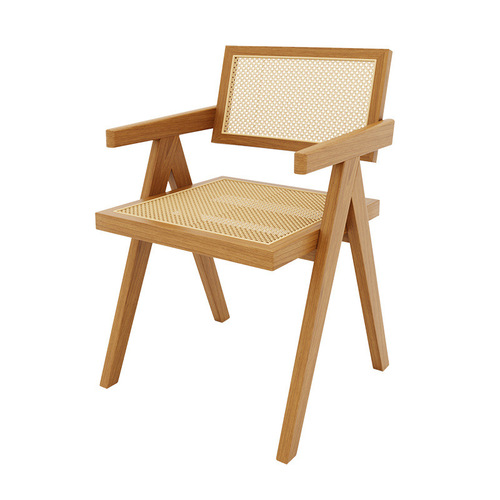 Nordic Internet celebrity milk tea dessert shop cafe solid wood dining table and chair combination Japanese coffee shop rattan dining chair commercial