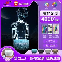 跨境专供咒术回战系列3D台灯USB七彩触摸遥控创意礼品灯LED小夜灯