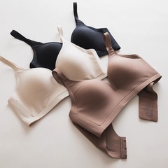 "Daijia" bare plate, traceless, steel rims, semi-liquid nude French push-up deep V bra, thin bra