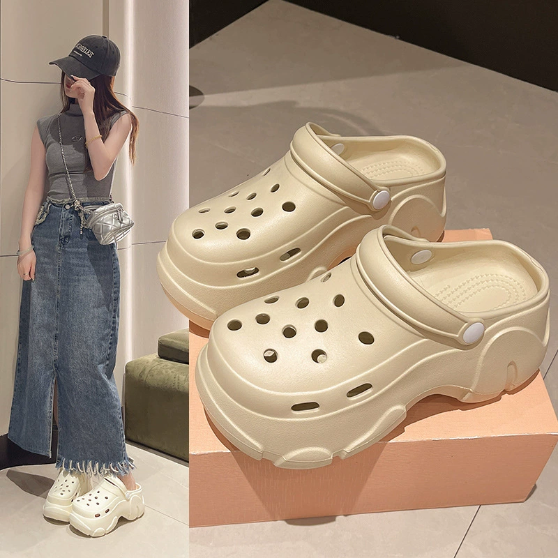 Женские сабо в стиле Crocs, толстая подошва из ЭВА, летние пляжные, нескользящие (разм. 35–40)
