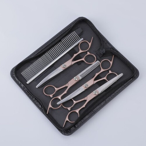Hair Scissors Cross-border Amazon Flat Tooth Hair Cutter Thin Bangs Split Hair Scissors Factory Wholesale Hair Cutting Set Sharp