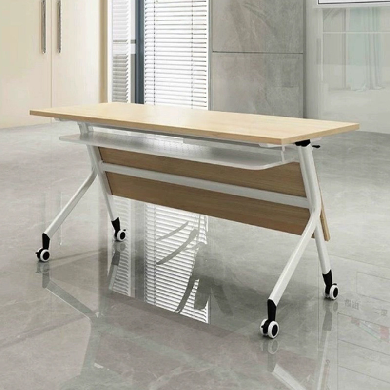 折叠会议桌可拼接教育机构学生培训桌椅移动带轮会议室职员办公桌