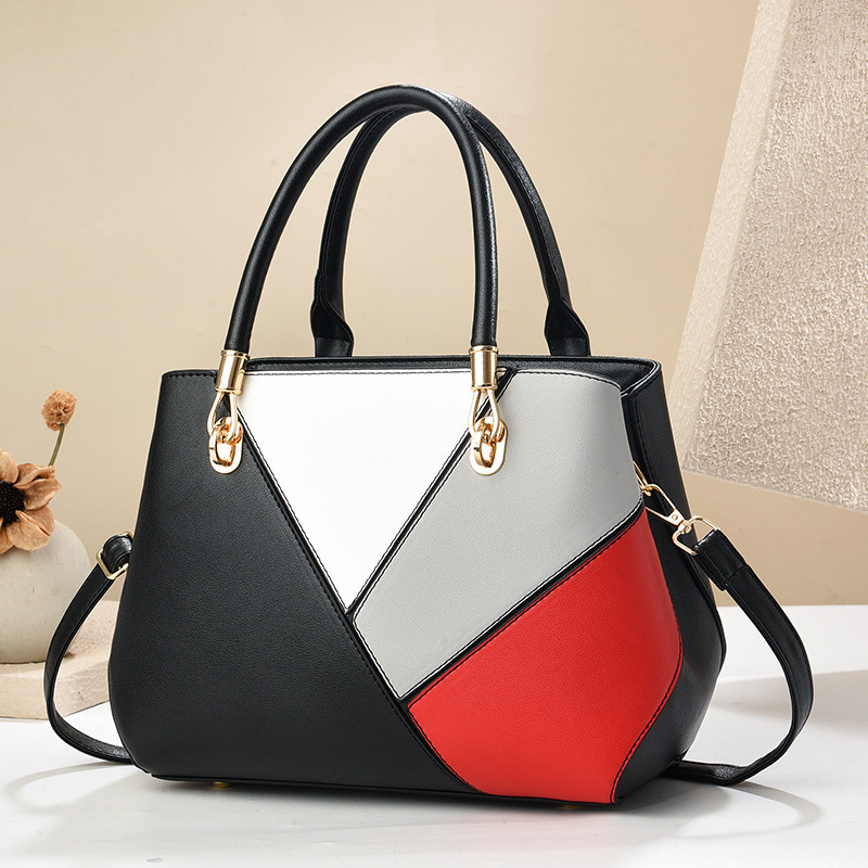Bolso de Mujer Taizhou, Éxito de Ventas en el Comercio Exterior, Nuevo Modelo 2025, Moderno, con Bloques de Color, Bolso Tote de Gran Capacidad, Bolso Bandolera