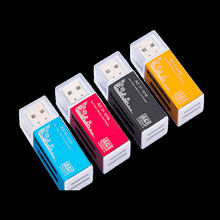 迷你铝合金四合一2.0usb读卡器SD/MMC TF MS M2四卡槽功能 批发