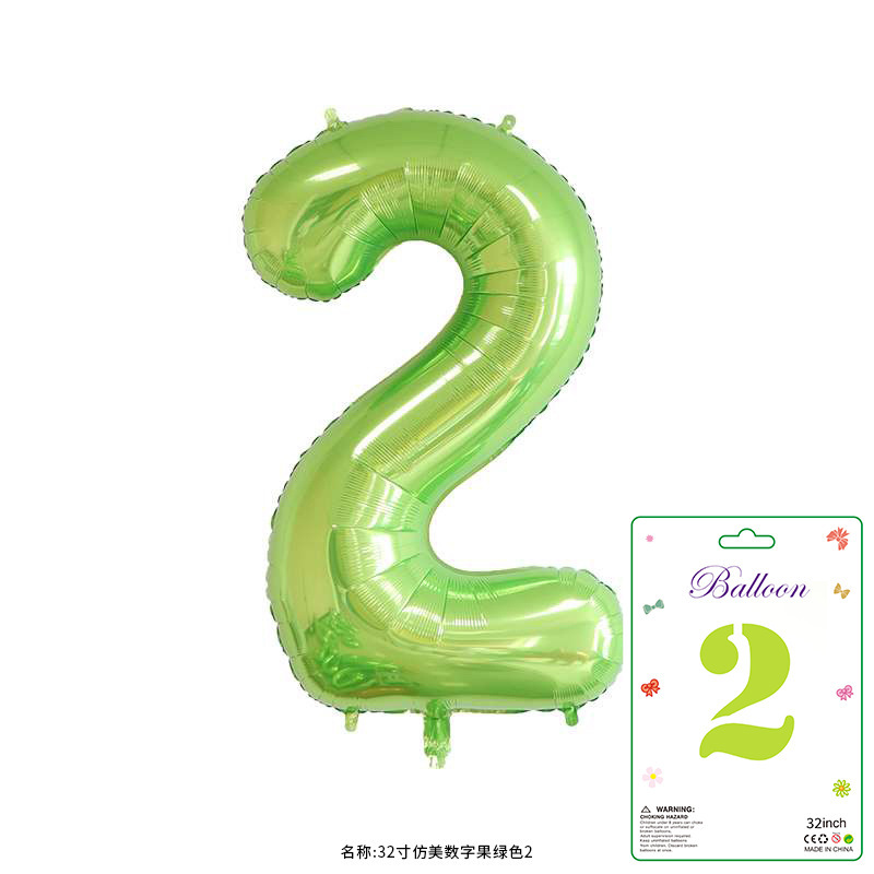 32寸卡装美版数字0到9气球儿童生日派对装饰婚庆婚房布置数字气球|undefined