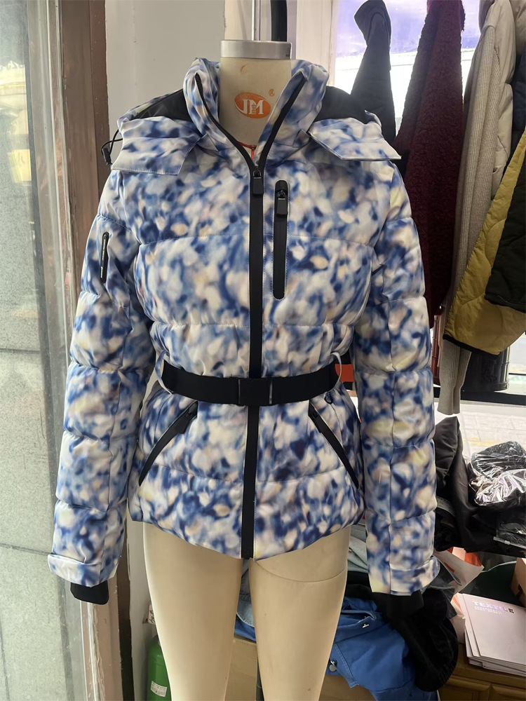 Moda casual encapuchada impresión temperamento calentamiento ropa de algodón de esquí de invierno 2025 nuevo estilo transfronterizo de Europa y América