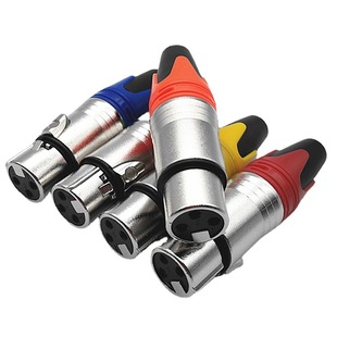 Copper Core Nickel-plated Microphone Plug 3-core Xlr Mixer Plug Xlr Cardaron Female Colorful Internal Thread