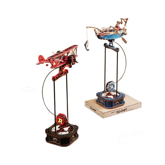 Ruostate Ruoke Gravity Swing Building Blocks 3d Stereo Puzzle Assembled Assembled Model Wooden Toy Desktop Ornaments