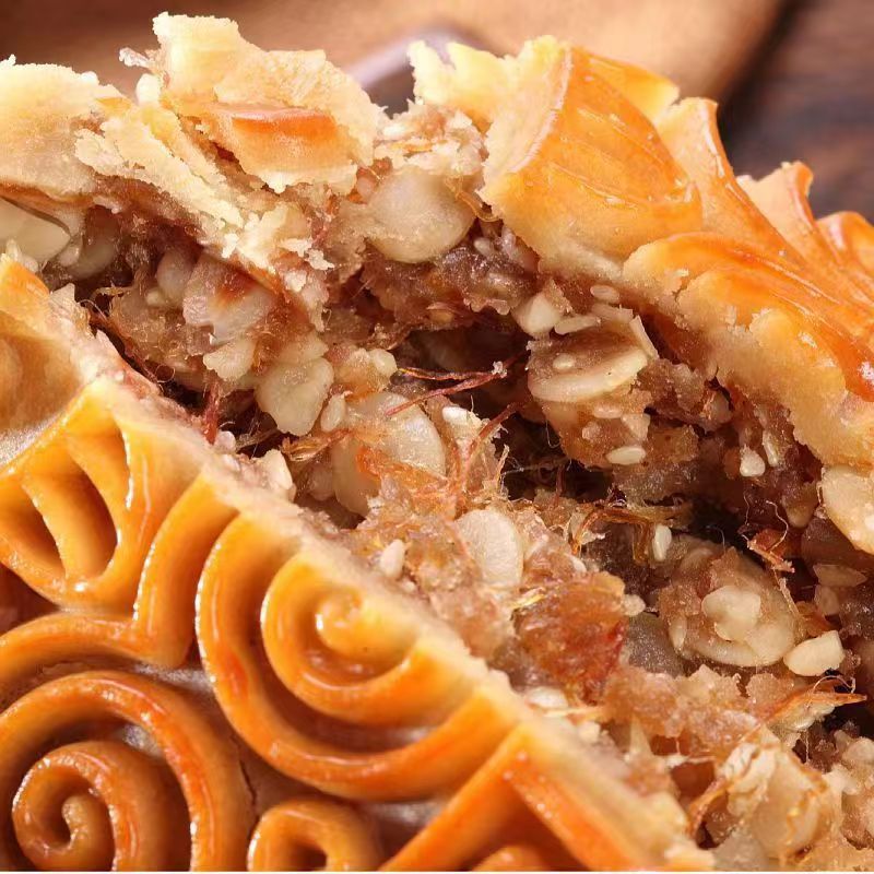 (厂家直销)金腿伍仁叉烧大月饼火腿老式中秋月饼礼盒装新鲜日期|undefined