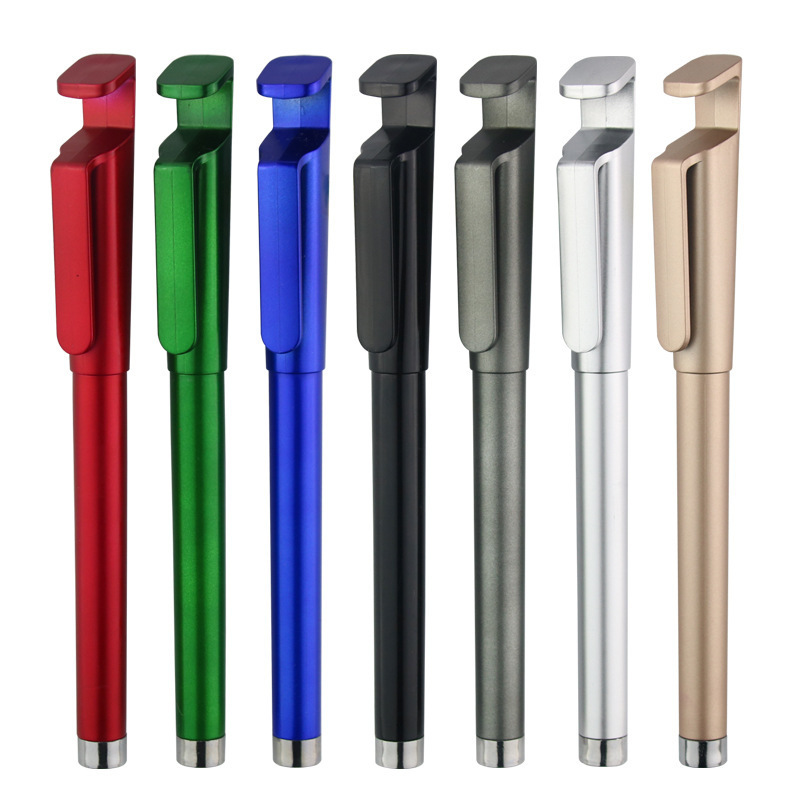 ビジネスオフィス文房具0.5mm弾丸ヘッド水性サインカスタムロゴ二次元コード携帯電話スタンドペン卸売り|undefined