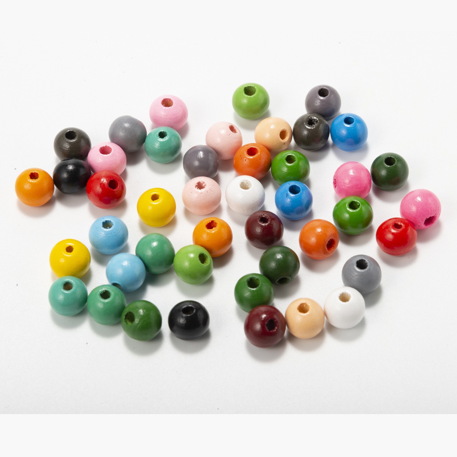 Dj Source Manufacturer 14mm Colorful Wooden Beads Children's Beads Loose Beads Hemp Rope Tassel Wooden Bead String DIY Accessories Cross-Border