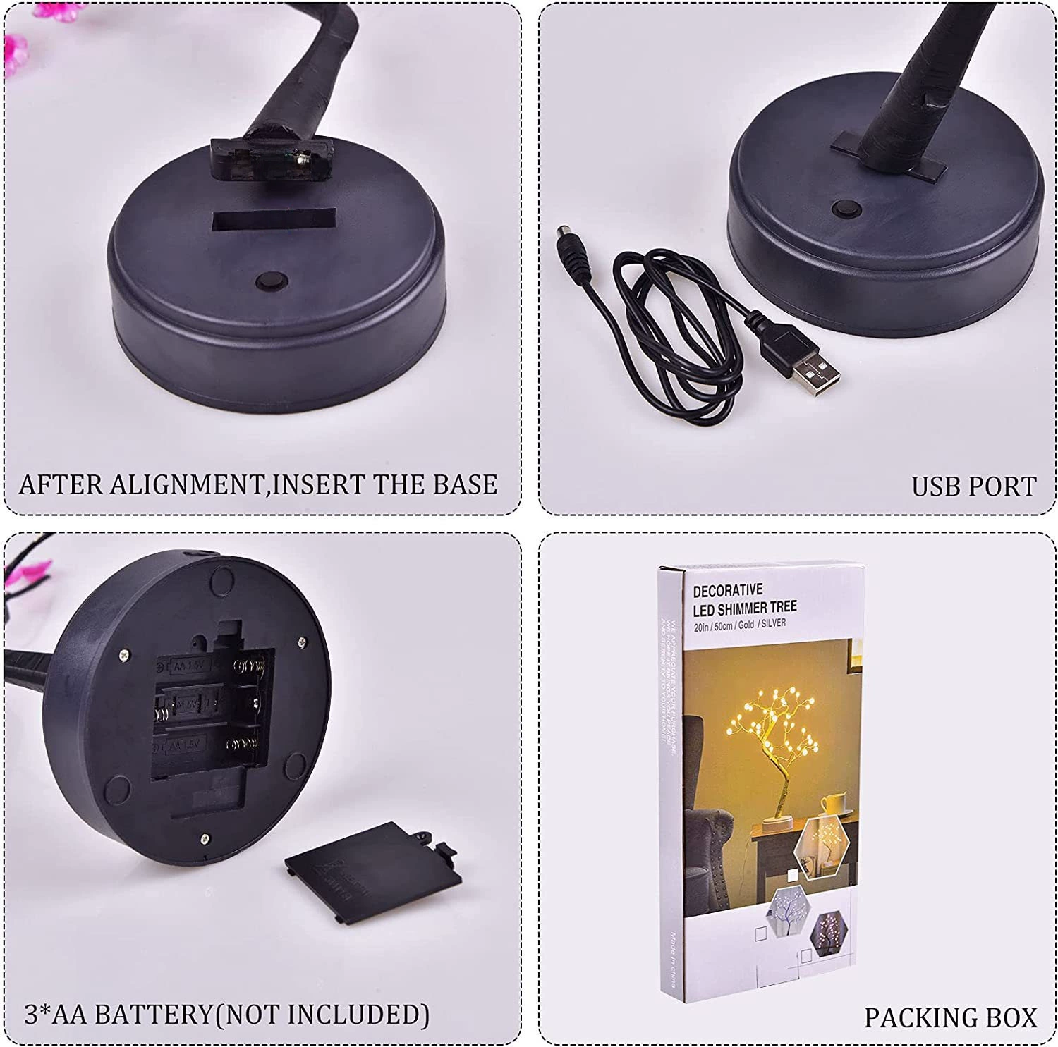 LED-атмосферная лампа Mei Flower, настольная декоративная ёлочка, IP44, ночник на день рождения и Рождество