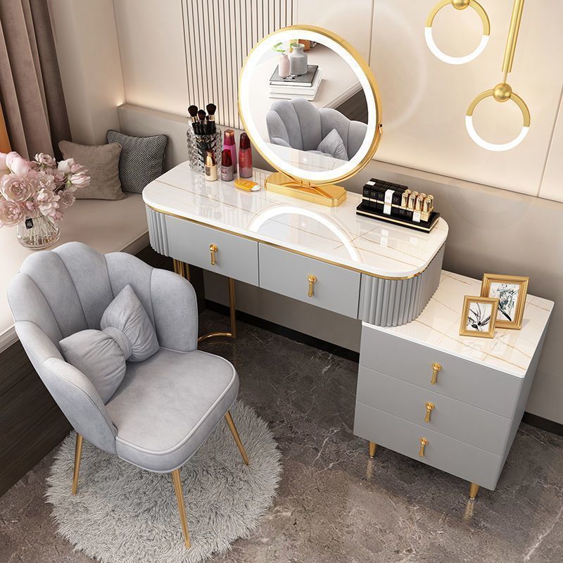 Dressing Table High-End Bedroom Modern Simple Small Apartment Nordic Light Luxury Internet Celebrity Style Dressing Table Table Storage Cabinet Integrated