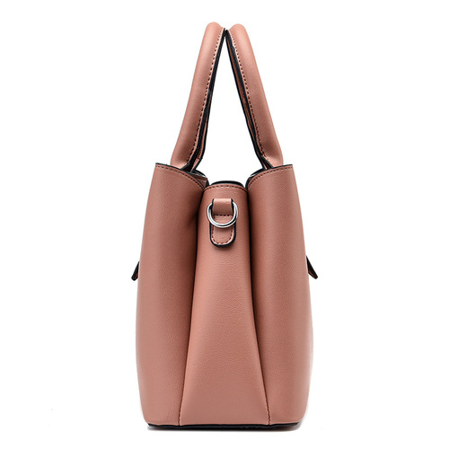 [Shichen Women's Bag]  New Solid Color Handbag Large Capacity Soft Leather Casual Atmosphere Women's Bag Shoulder Bag