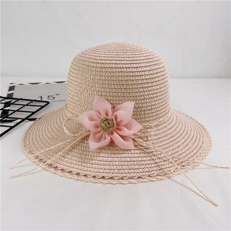 Women's Vacation Solid Color Flower Wide Eaves Sun Hat display picture 3