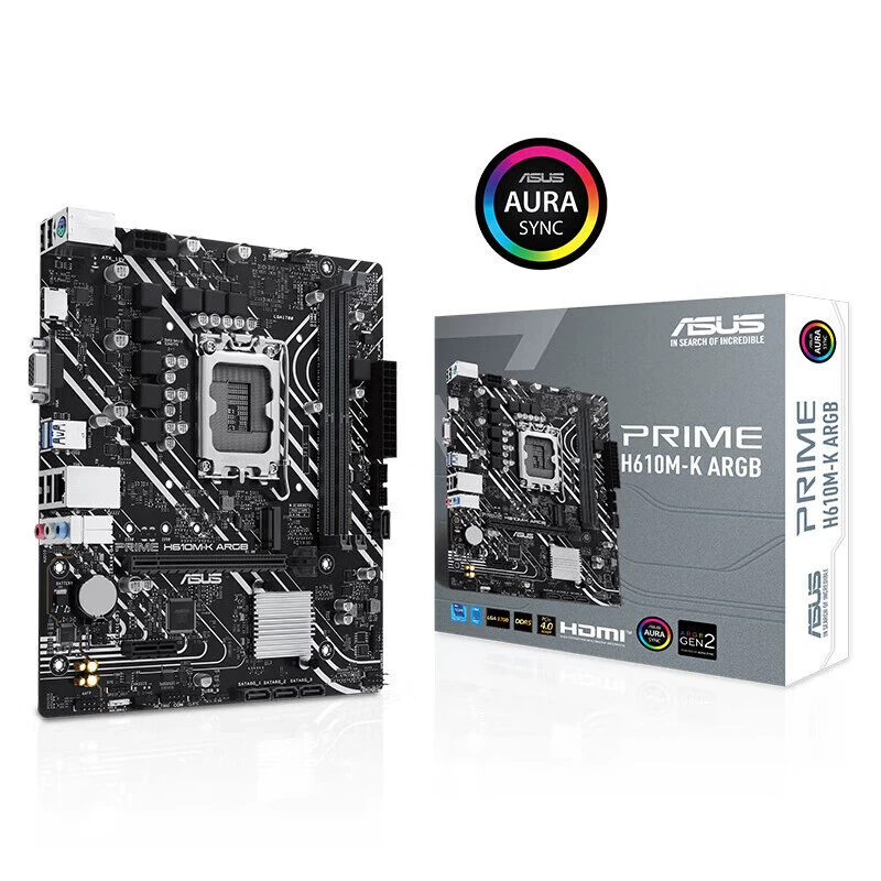 Prime H610M-K D4 ARGB материнская плата для офисного и домашнего ПК, поддерживает LGA 1700