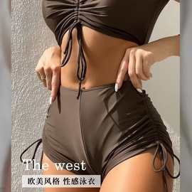 2026年热销欧美跨境性感碎花系带小清新比基尼泳衣女直销 bikini