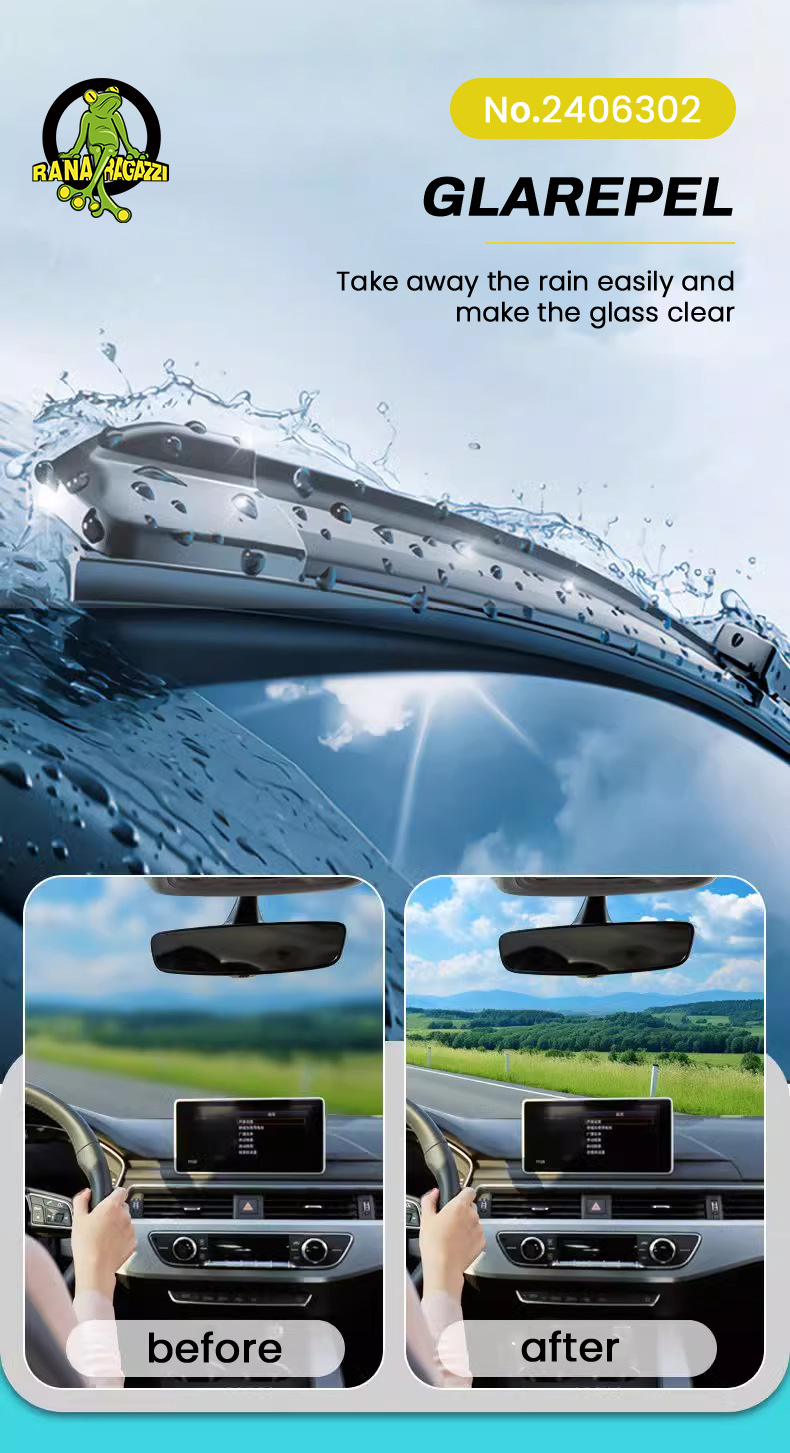 Rana Ragazzi-302 Rain Repellent for Car Glass and Rearview Mirrors, Cross-Border Exclusive Supply, Front Windshield Anti-Rain and Waterproof Spray
