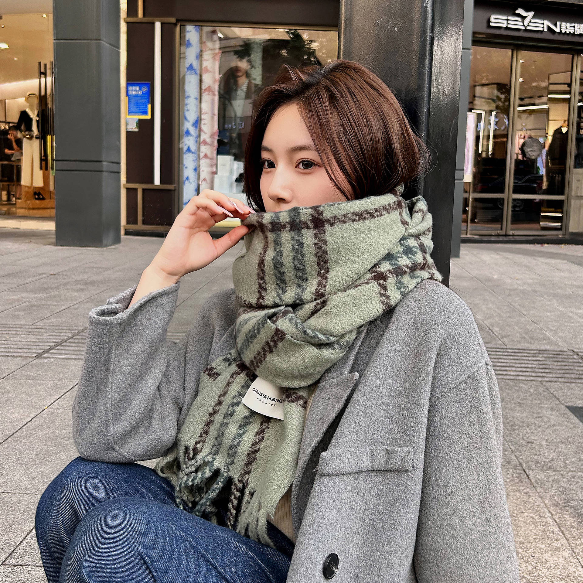 Women's Basic Stripe Nylon Scarf display picture 5