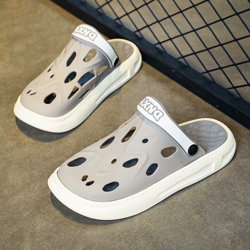 Мужская обувь Croc, летняя верхняя одежда, легкие полутапочки Baotou, новинка 2024, нескользящие универсальные пляжные сандалии для мужчин