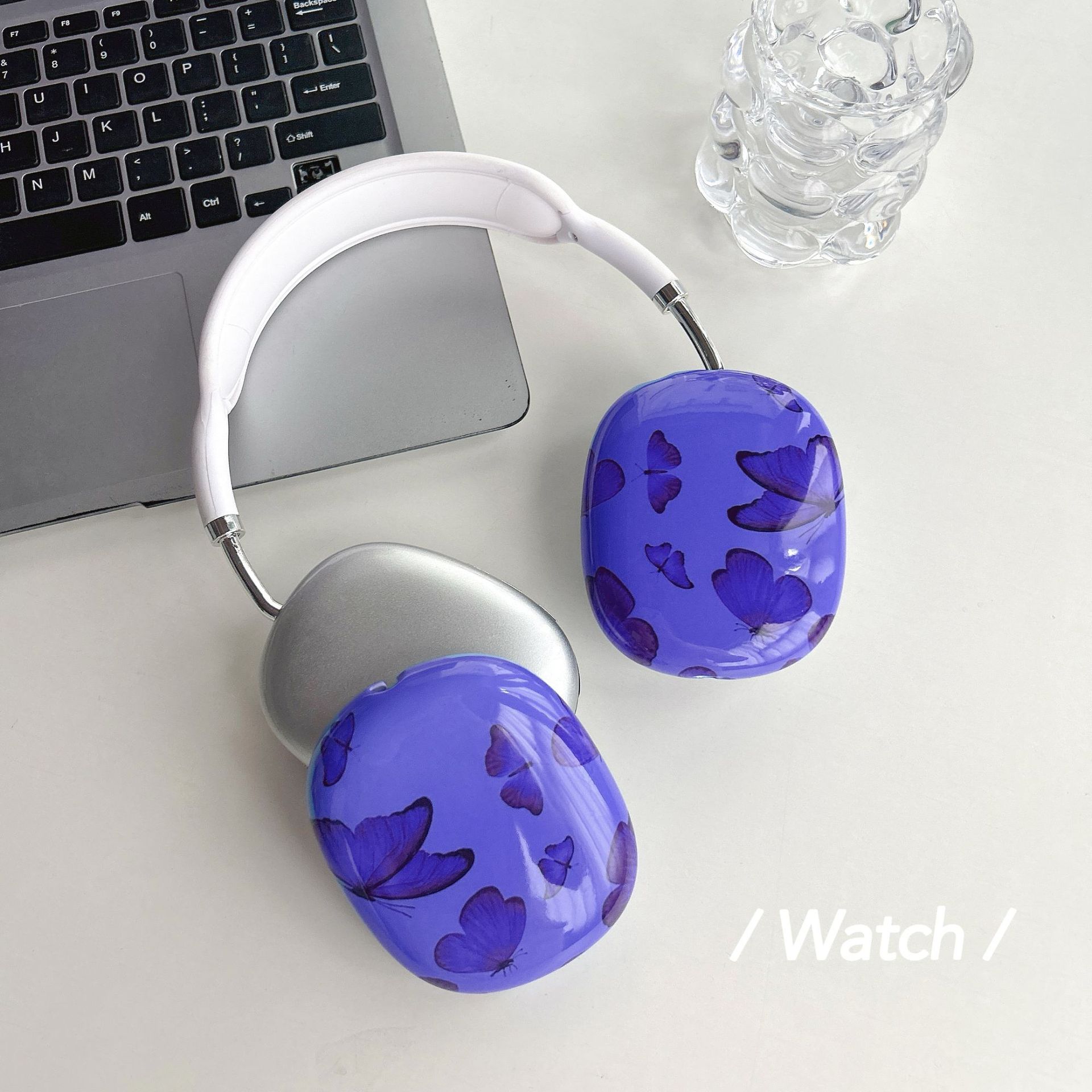 蓝色蝴蝶Airpods Max保护套头戴式蓝牙耳机耳罩imd装饰配件适用