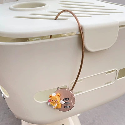 Aima Yadi Electric Vehicle Basket: Helmet lock - angel-bear-combination-lock-brown