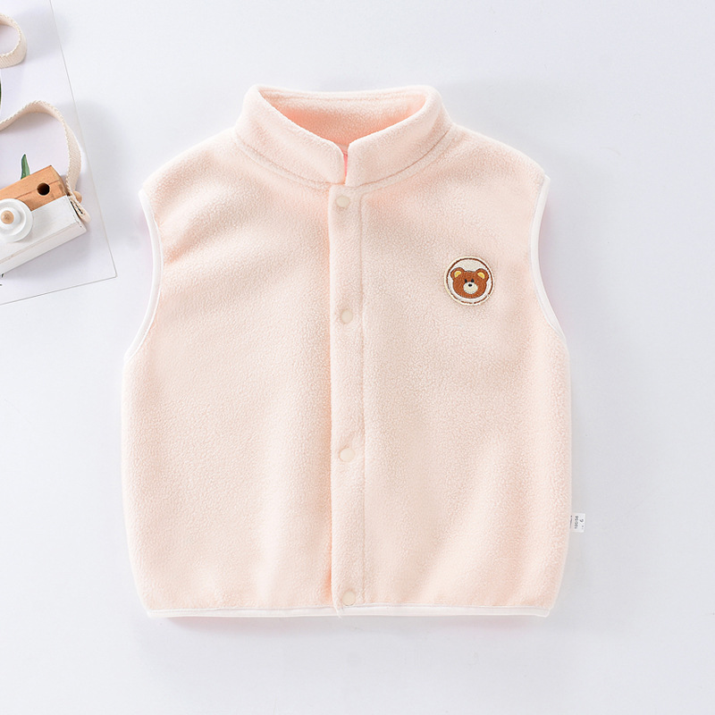 Chaleco de ropa exterior para niños primavera y otoño bebé Polar fleece warm fleece-forrado chaleco para niñas fuera capa superior